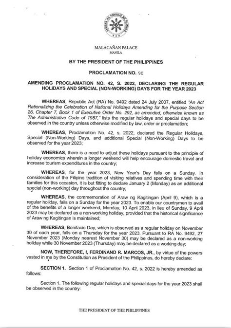 holidays in san pablo|Proclamation No. 153, s. 2023 .